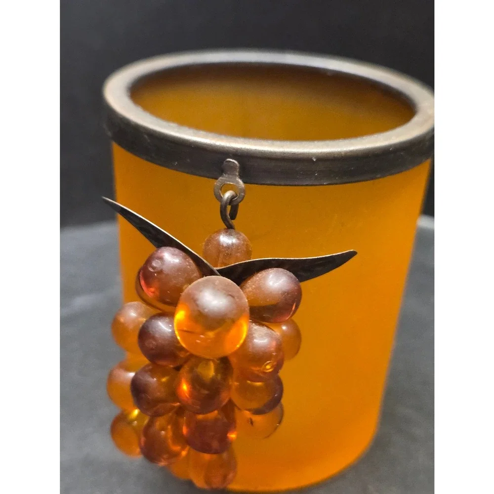 Home Interiors Hanging Grape Votive Holders Set 3 Multicolor Frosted Vintage